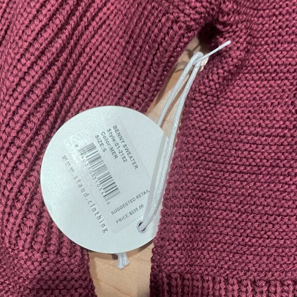 Last Chance! New Staud Benny Textured Oversized Sweater Merlot S $235 - Picture 4 of 6